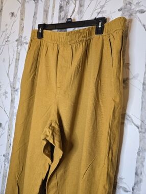 Old Navy High Rise Wide Leg Linen Pants XL Miner's Gold